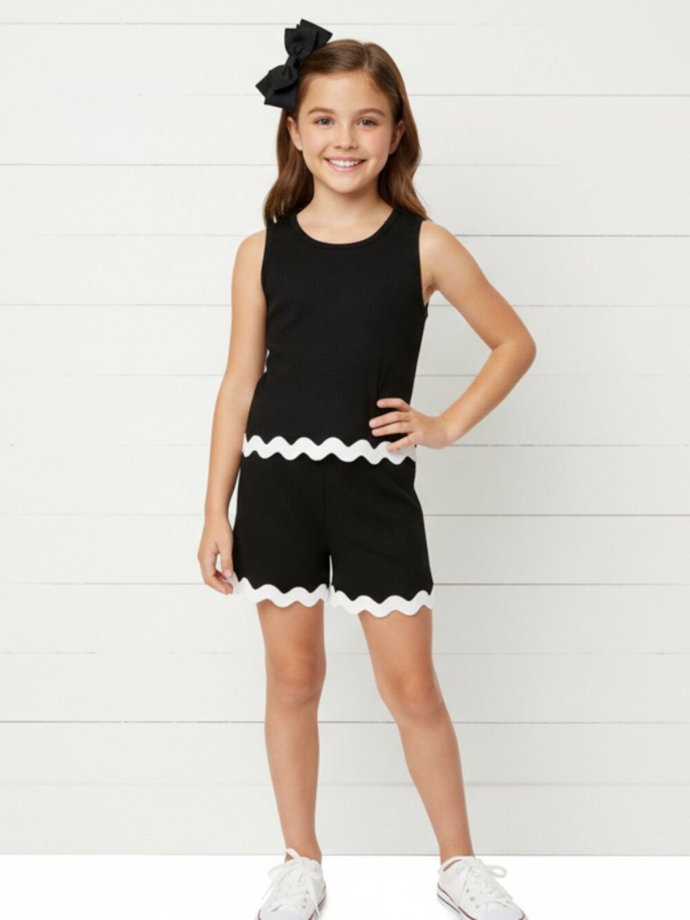 Girl's Black & White Short Set, NWT